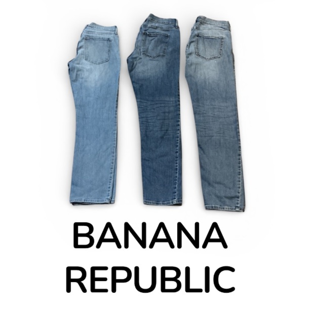 Lot of 3 authentic Banana Republic designer skinny stretch denim jeans sz 26